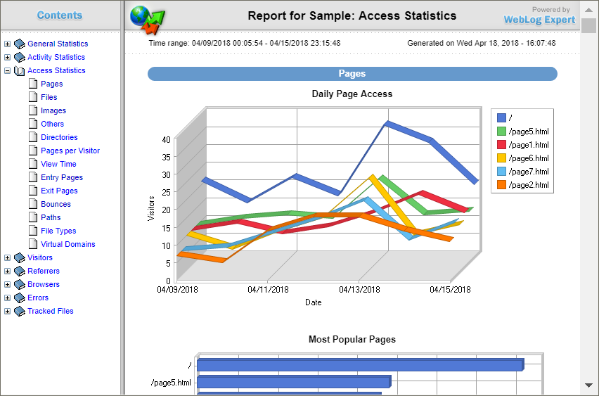 WebLog Expert Lite screenshot